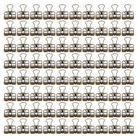 80 Pcs Binder Clips,Metal Wire Binder Clip Set,Hollow Binder Clips Sturdy Metal Hollow Out Strong Clamping Paper (Bronze)