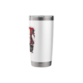 Vintage Motorcycle American Flag Helmet Biker Stainless Steel Insulated Tumbler