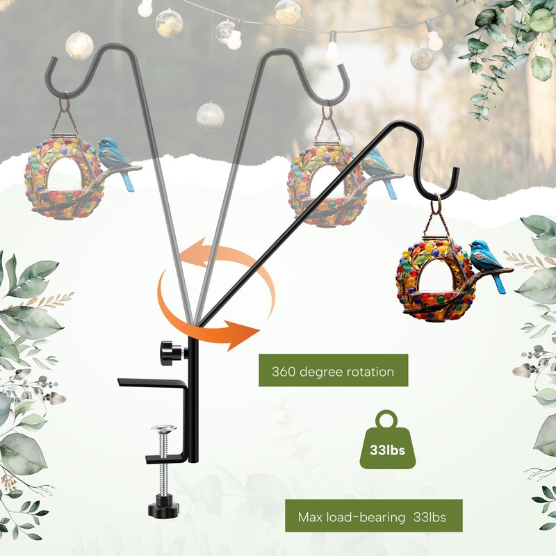 4 Pack Deck Bird Feeder Hanger for Railing 11 Inch