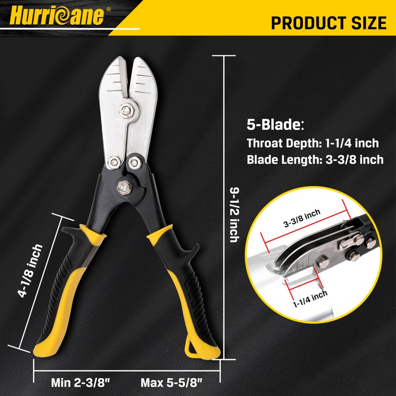 HURRICANE 5 Blade Sheet Metal Crimper - Pipe Crimper for