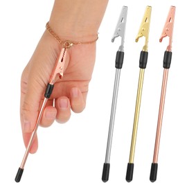 3pcs Bracelet Fastener Helper, Mabor Hand Bracelet Helper Tool Wear Jewelry by Yourself Jewelry Helper(Gold+Silver+Rose Gold), Bracelet Buddy Assist Tool Watch Clasps Ties Zippers