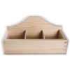 Wooden Open 3 Compartments Box | Multi-purpose Storage | Tea