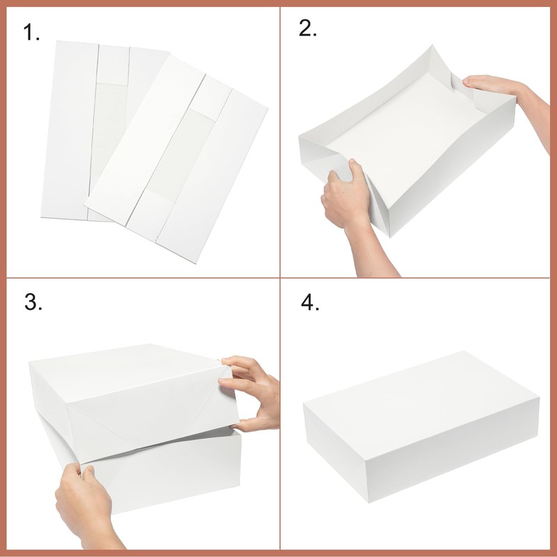 Mefleet 12x12x2 Inches Large Gift Boxes with Lids 10 Pack