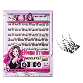 GECOMO Large Capacity False Eyelashes, Natural, False Eyelashes, With Glue, Partial False Eyelashes, Instant Eyelashes, Lower Eyelashes, No Glue Required, Popular, Actress Eyelashes, Cosplay Makeup