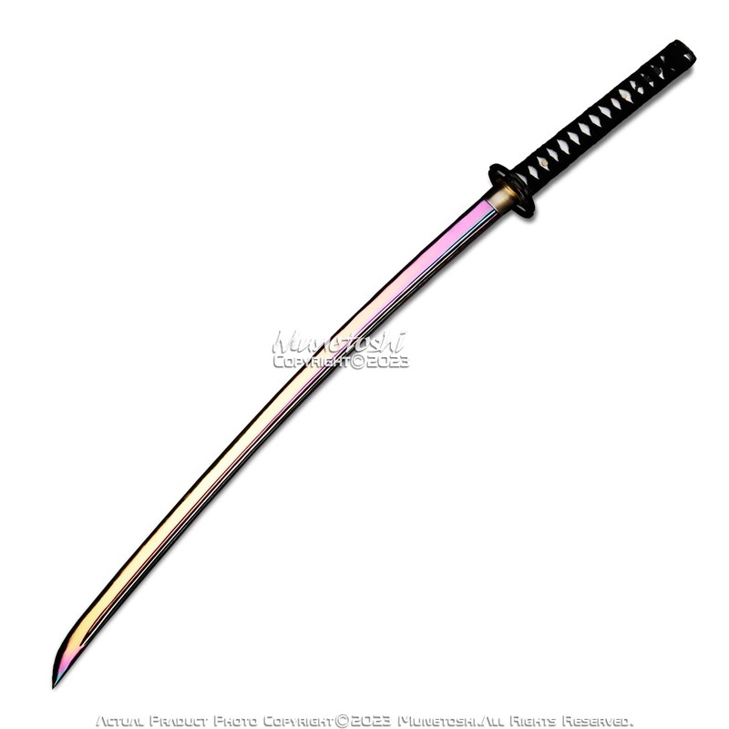 Munetoshi 40.5” Nirvana Rainbow Katana Samurai Sword 1045 Steel Functional