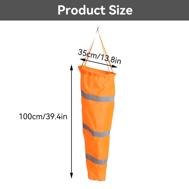 100cm/150cm Outdoor Windsocks, Reflective Waterproof Wind Measurement Hanging Sock Bag