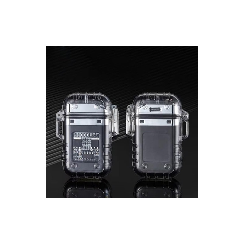 COMANYI Electric Lighter Waterproof Transparent Plasma Arc Lighter with LED