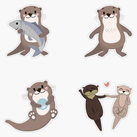 Magnet Funny Otter Packs- Otterly Disgusting Cute Otter Animal Packs Magnetic Vinyl Sticker Decal Magnet 5"