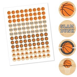 Big Dot of Happiness Nothin' but Net - Basketball - Party Round Candy Sticker Favors – Labels Fit Chocolate Candy (1 sheet of 108)