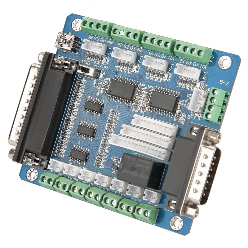 MACH3 Interface 5 Axis CNC Stepper Motor Driver Controller Breakout