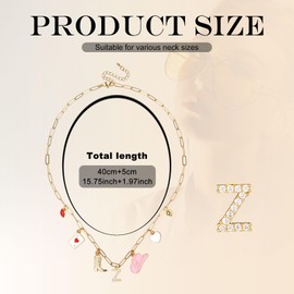 Mikovivi Initial Charm Necklace Gold for Women, Western Cowgirl Letter Pendant Necklace Cowboy Boots Hat Trendy Paperclip Chain Necklace Jewelry Gift (Z)