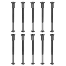 PATIKIL M6 x 90 mm Hex Chicago Screws, 10 Set Binding Screw Posts Connecting Hex Drive Socket Cap Bolt Nuts for Scrapbook Leather Belt Album Photo Furniture Repair, Black