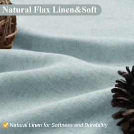 Naturoom Blue Linen Shower Curtain, Cloth Textured Fabric Shower Curtain Set with Hooks, Simple Elegant Modern Farmhouse Country Ultra Thick Bath Curtains for Bathroom,Water Repellent,72x84