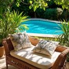 Outdoor Cushion Weatherproof Cushion Cover Abstract Retro Waterproof Sofa Cushion