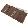 myledershop Small Genuine Buffalo Full Leather Wallet / Purse /