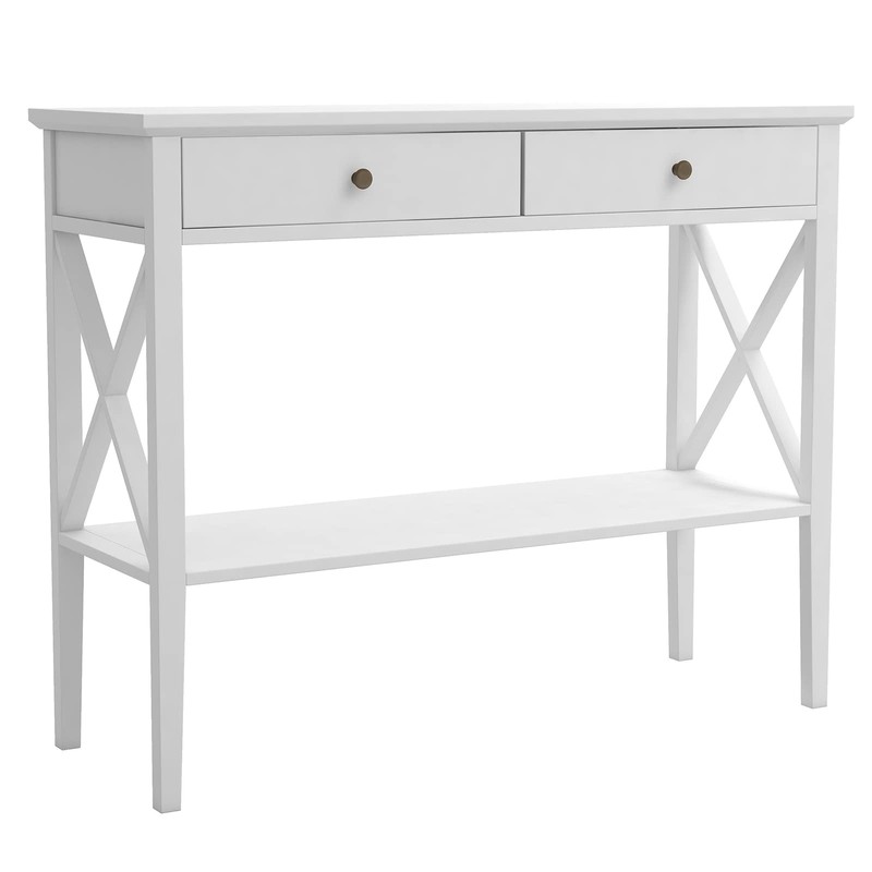 ChooChoo Console Table with Drawers, Narrow Wood Accent Sofa Table