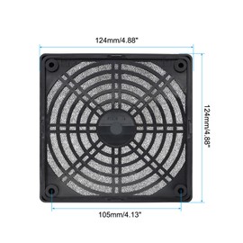 PATIKIL 120mm Fan Grill with Screws, 5 Pack ABS Resin Frame Ventilator Grill Protector Mesh Dustproof Case Cover for Computer PC, Black