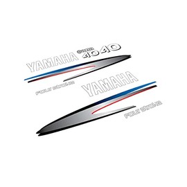 411 Decals Aftermarket Compatible Replacement for Yamaha 40 Four Stroke 2002-2006 Gray - White Decal (Sticker) Set
