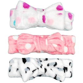 ZOCONE Haarband für Damen, Make-up, 3 Stück, Haarbänder, Make-up, Schleife, Duschband für Damen, Mädchen, geeignet für Gesichtswäsche, Make-up, Dusche, Thermen, Massagen etc. (B)