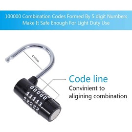 Profiwoab Combination Lock 2 Pieces Padlock, Combination Lock, Suitcase, Combination Lock, Resettable for School, Gym, Case, Toolbox, Fence, Cabinet, etc.