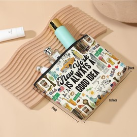 DJHUNG New York Travel Cosmetic Bag - Themed Gifts for Travellers, Women, Friends & Sister Gifts
