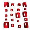 24 PCS Stick on Toenails Cat Eye Red, False Toe