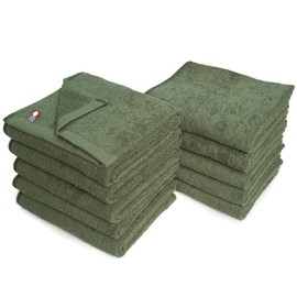 Beauty Line Imabari Towel, Commercial Use, Face Towel, Set of 10, Murakami Towel, M Color, 13.4 x 33.9 inches (34 x 86 cm), For Beauty Salon Use, All 100 Colors, Lightweight and Thin (No.36 Sage
