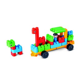 Hape 760006 Poly Zoo Keeper 'N Cars - Bloques de construcción (40 Piezas), Multicolor
