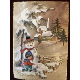 Vintage postcard "Happy new year" in Italian