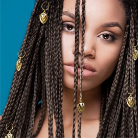 RED by Kiss Dreadlock Jewelry Braid Charms Hair Cuffs for Women Braiding Hair Pendants Decoration Clips 3PCS