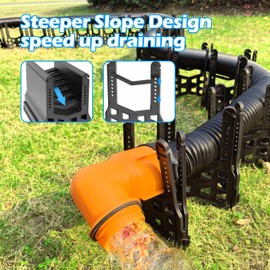 CircleRiver RV Sewer Hose Support 20FT, Height Adjustable Camper Sewer Hose Support Quick Set Up Heavy Duty Sewer Hose Holder, Black