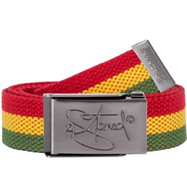 2Stoned Unisex Fabric Belt, Matte Buckle, Classic, 3 cm Wide for Men and Women, Jamaica