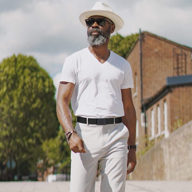 WHIPPY Canvas Web Belt Flip-Top Solid Black Military Buckle Fully