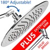 AquaSpa 9-inch Round Rain Shower Head (180 degrees Adjustable) PLUS
