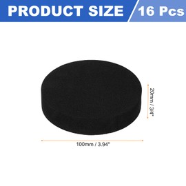 uxcell 16pcs Anti Vibration Pads for Washing Machine, 3.94" x 3/4" Washer Dryer Pedestals Non-Slip and Silent Vibration Isolation Pads Black EVA Support Feet Mat, Round