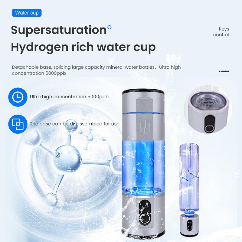 Alkadrops Portable Hydrogen Rich Water Maker Bottle 5000PPB Concentration PEM