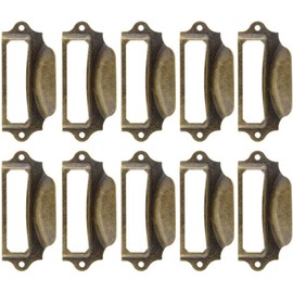 RUIAN Antique Drawer Label Pulls Cabinet Frame Handle Name Card Holder with Screws,10Pcs