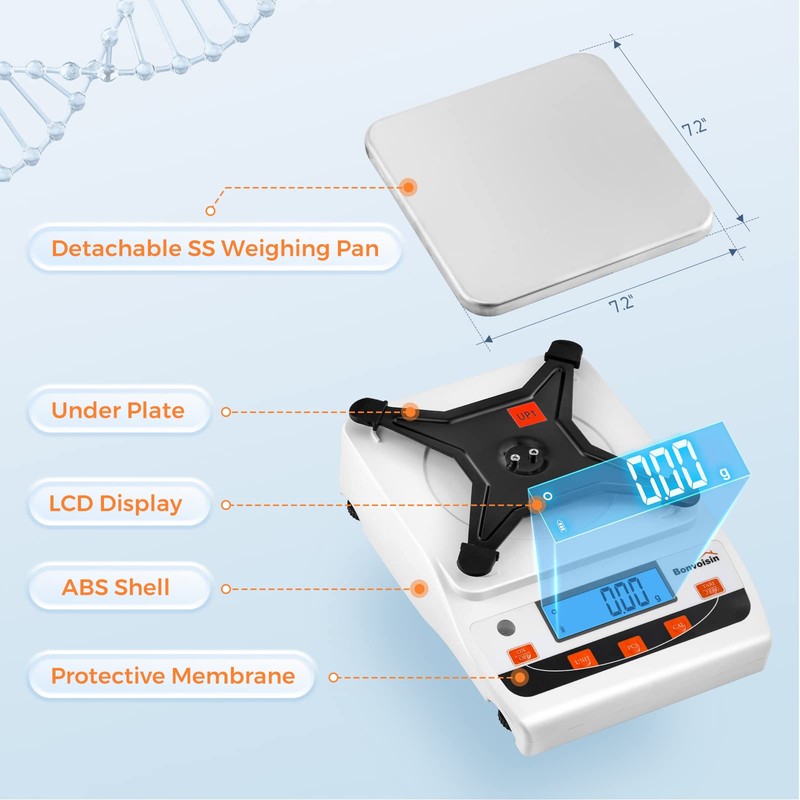 Bonvoisin Lab Scale 5000g/0.01g High Precision Laboratory Scientific Scale 0.01
