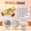 Horiznext 3/4 inch pex tee fitting, brass coupling adapts water