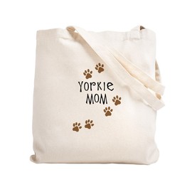 CafePress Yorkie Mom Natural Canvas Tote Bag, Reusable Shopping Bag