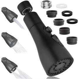 Aireador de grifo giratorio de 360°, boquilla de grifo de cocina con 3 modos, alcachofa espumadora, grifo de ahorro de agua, adaptador de extensión de cabezal de grifo para cuarto de baño, lavabo