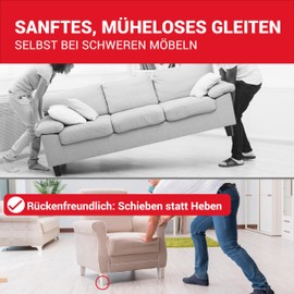 LouMaxx Teflon Gliders for Screwing - PTFE Chair Glides 25 x 25 mm - Effective Protection for Furniture and Floors - Set of 20 Teflon Furniture Glides for Effortless Gliding on Carpets and Floors