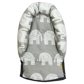 UNIVERSAL Infant Baby Toddler car seat, stroller head support pillow (Soft Cotton) (Elephant/grey)