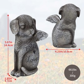 Goetland Dog Memorial Statue Forever Loved Angel Dog Figurine with Wings Garden Grave Marker Gift for Loss of Pet Sympathy Gift Artificial Resin