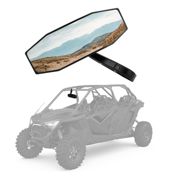 PSLER UTV Rear View Center Mirror with ShatterProof Glass for