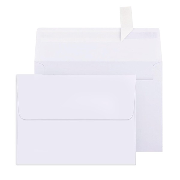 Packpal 50PACK 4X6 Envelopes for Invitations, White A4 Envelopes Self