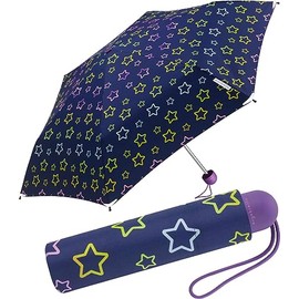 Ergobrella Children's Pocket Umbrella with Reflective Elements, glowing stars, Playful