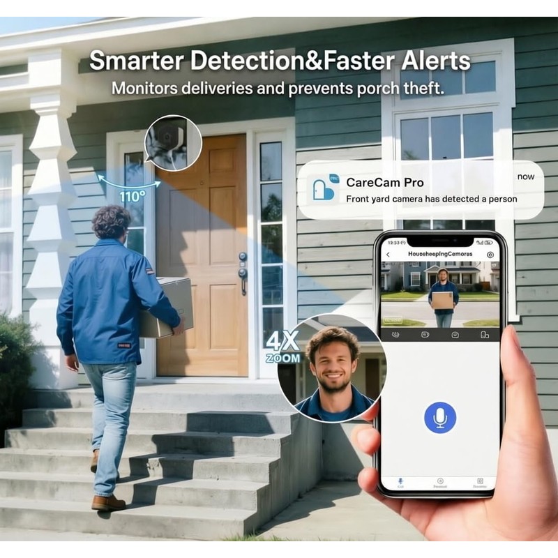 HEDNIC 2K Window Security Camera, 2.4GHz & 5GHz WiFi Indoor