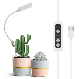 APLANT Grow Lights for Indoor Plants, Full Spectrum Plant Lamp, 4-Level Dimmable, 6/12/16 Hrs Timer for Succulents, Small Plant, Pot LED Plant Lights for Indoor Growing, Adapter Excluded, Warm White