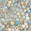 Yuvori 1lb Iridescent Round Ceramic Mosaic Tile DIY for Bathroom,